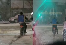 Snow Ain’t Stopping Him: Delivery Dude on a Mission, No Matter the Weather